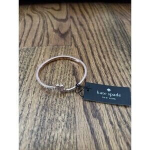 KATE SPADE YOURS TRULY HEART PAVE OPEN HINGE ROSE GOLD CUFF BRACELET New